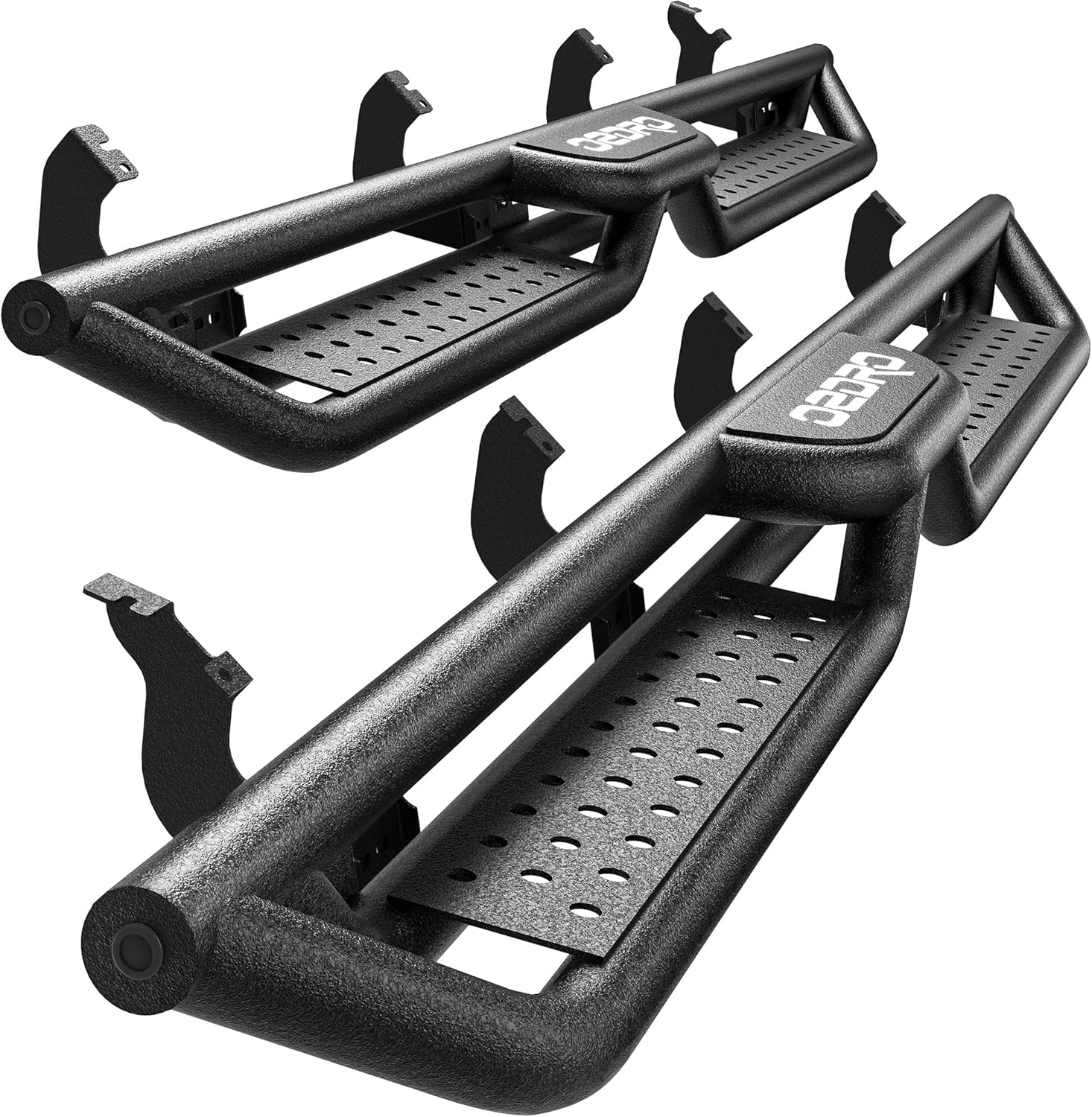 OEDRO Running Boards with Two Stairs Design All-Steel Build, Bolt-on Side Steps Compatible with 2022-2026 Toyota Tundra Crewmax Cab(4 Full Size Doors), Black Powder Coated Nerf Bar