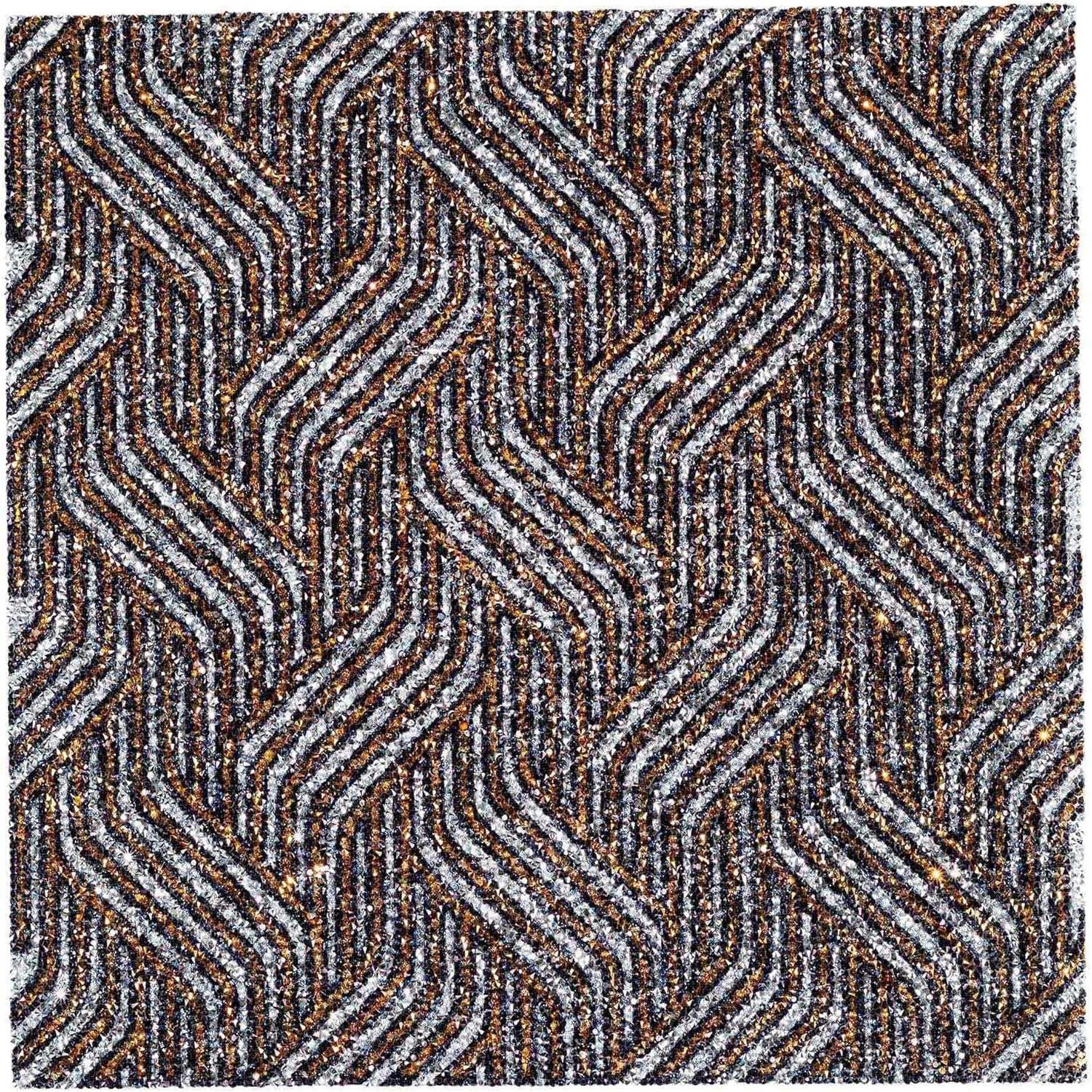 Luminous Deco Placemat, Sparkling Rhinestone Pattern, Square, 14", Sold Individually