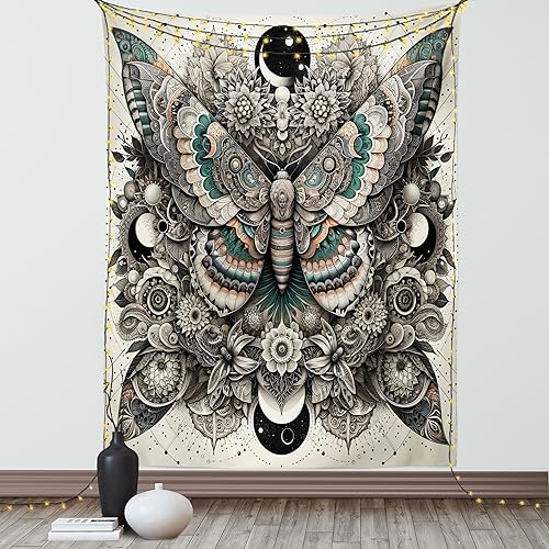 Miniatura 293 de Ambesonne Tapiz gótico, patio con hiedra encantada en la puerta antigua al bosque, colgante de pared ancho para dormitorio, sala de estar, 2-Verde