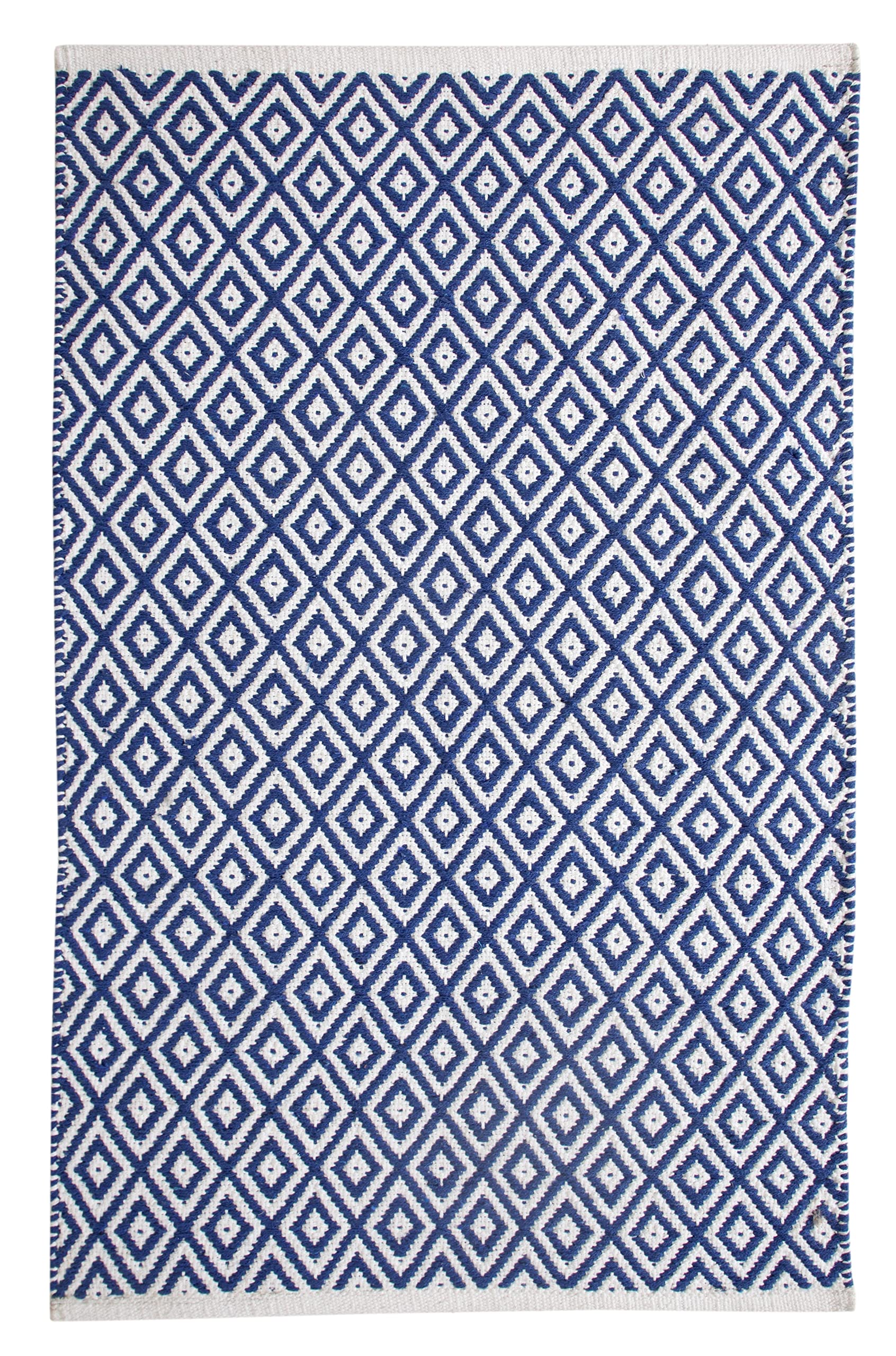 Tappeto in cotone intrecciato a mano stile runner (blu, 60 x 240 cm)