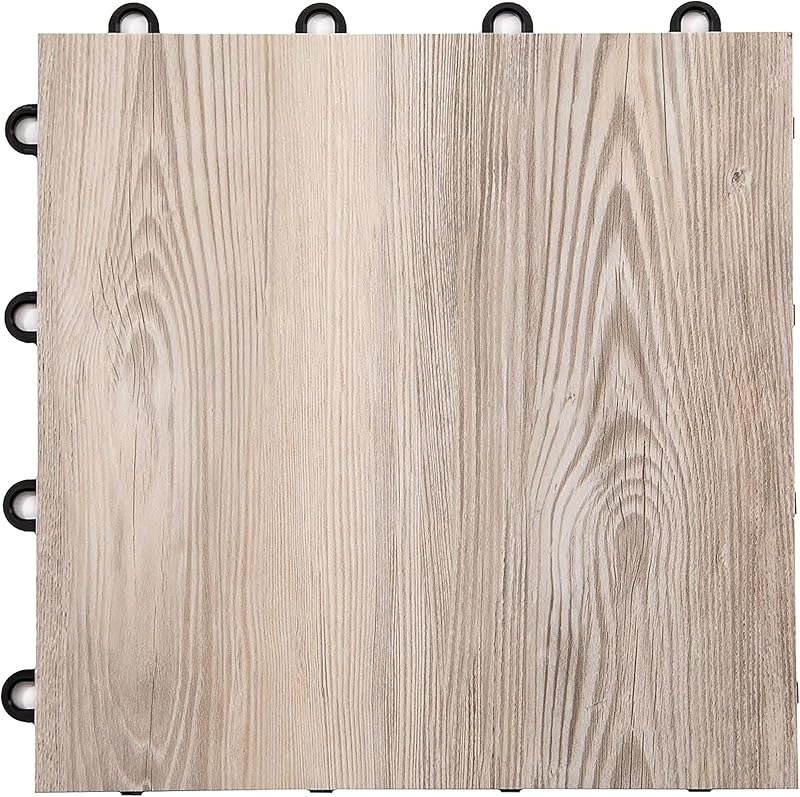 VersaStep by FlooringInc Baldosas entrelazadas para piso de baile de 12 x 12 pulgadas, piso de baile de vinilo portátil para práctica en el hogar, piso de ballet y grifo a presión de 3/8 de pulgada de espesor, madera de playa, 9 azulejos, 9 pies cuadrados