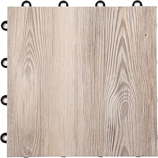 VersaStep by FlooringInc 12 x 12 Inch Interlocking Dance Floor Tiles, Portable Vinyl Dance Floor for Home Practice, 3/8 Inch Thick Snap Together Tap and Ballet Flooring, Beachwood, 9 Tiles, 9 Sq Ft