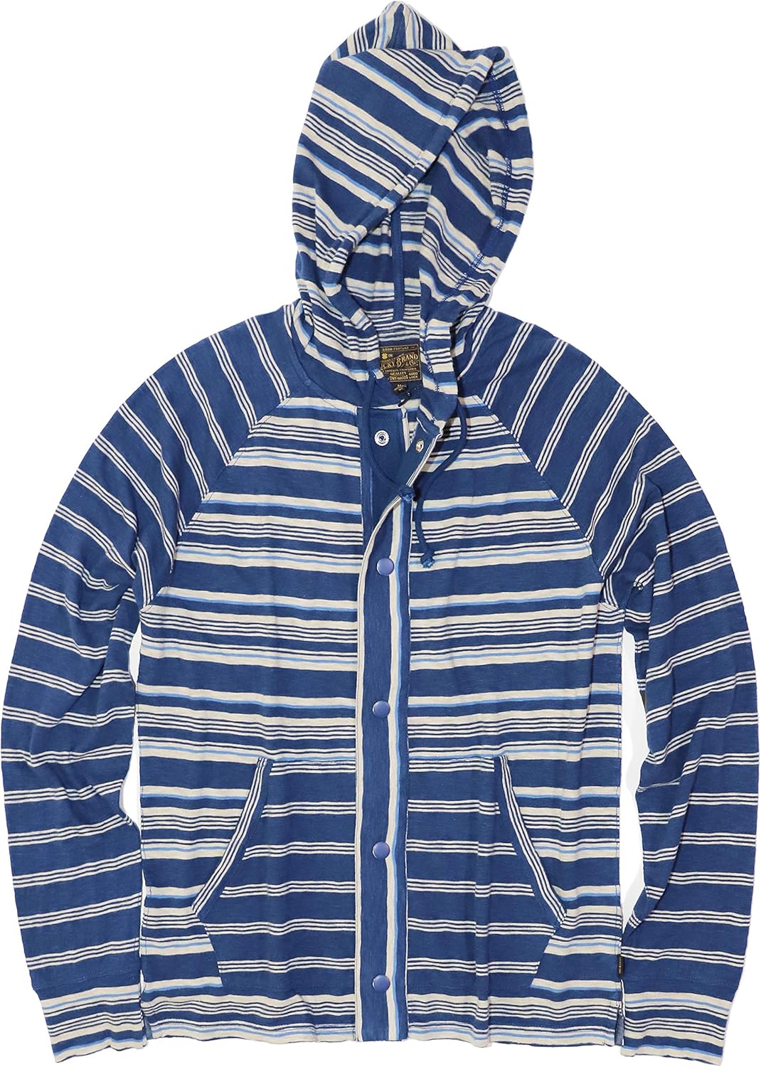 Lucky Brand Mens Baja Striped Snap Front Hoodie