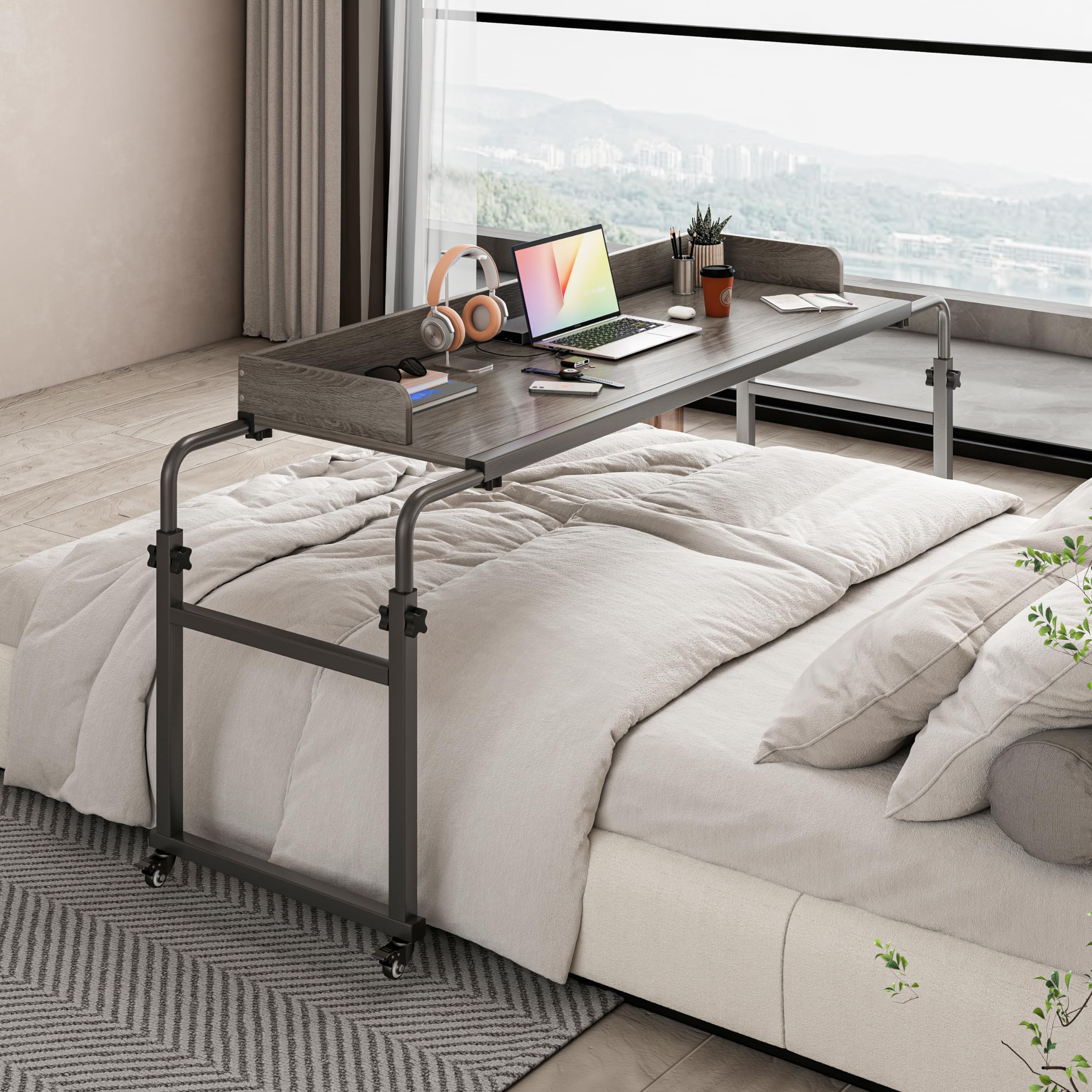 Amazon.com: Furist Overbed Table with 360° Wheels, Queen