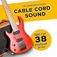 Vista 5 de GLS cable de audio para guitarra, cable de amplificador para bajo y guitarra eléctrica, en ángulo recto, cable para instrumento de 1/4 de pulgada