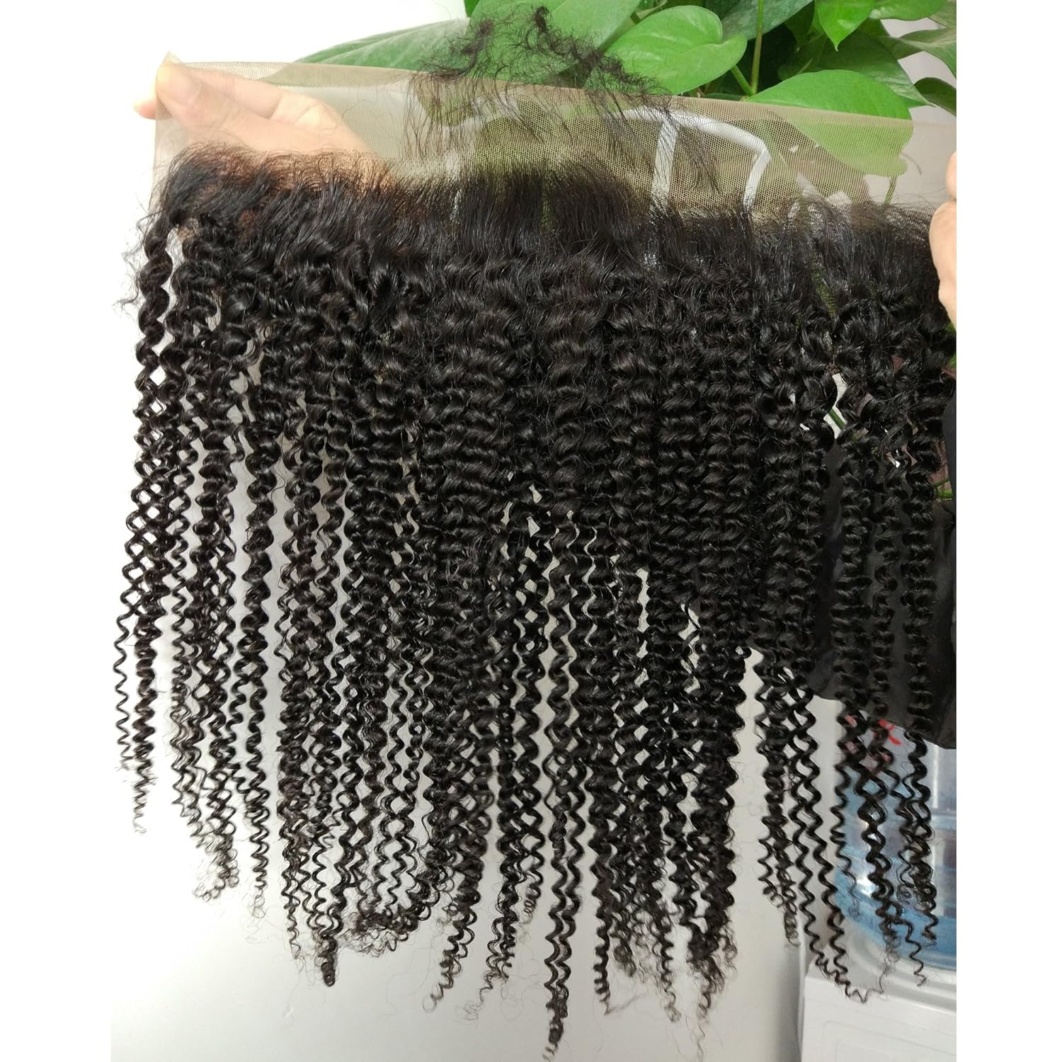 Dreambeauty 13×4" Lace Frontal Closure Kinky Curly Full Lace Front Closure Free Part Unprocessed Brazilian Virgin Human Hair Extension Ear to Ear Lace Closures Natural Color (14 inch)