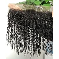 Vista 4 de Dreambeauty Cierre frontal de encaje de 13 x 4 pulgadas, rizado completo, parte libre, sin procesar, extensiones de cabello humano virgen brasileño