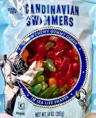 Miniatura 2 de Trader Joe's Scandinavian Swimmers - Paquete de 3 gomitas suaves y masticables, en formas de vida marina, sin gluten, kosher