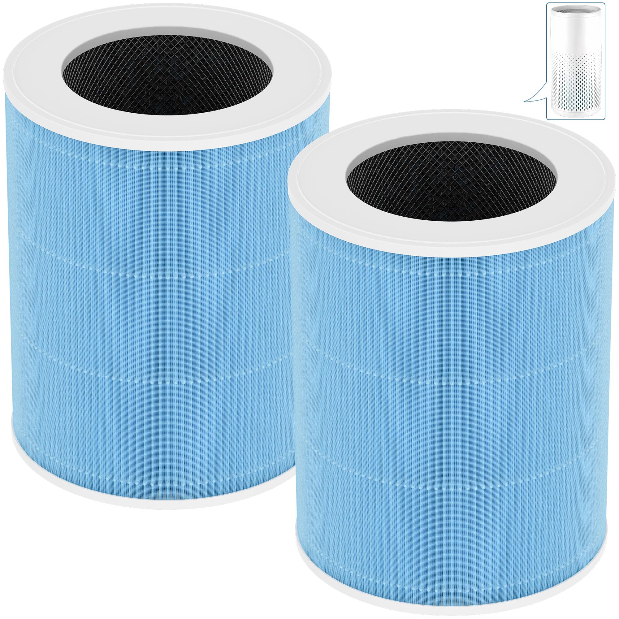 Photo 1 of Harebery MHF100 Replacement Filters 2-Pack for Meross MAP100 Air Purifier