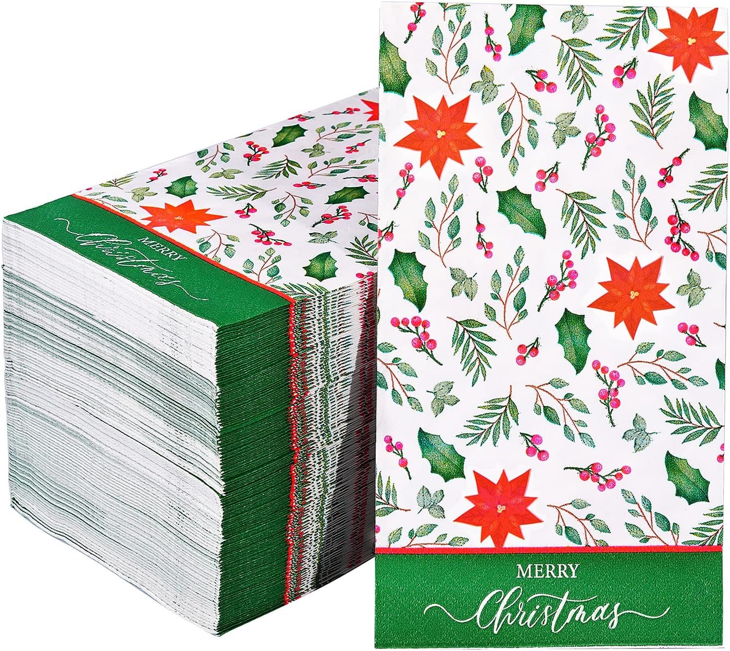 Amazon.com | 100 Christmas Paper Towels Holiday Disposable Napkins, 3 ...