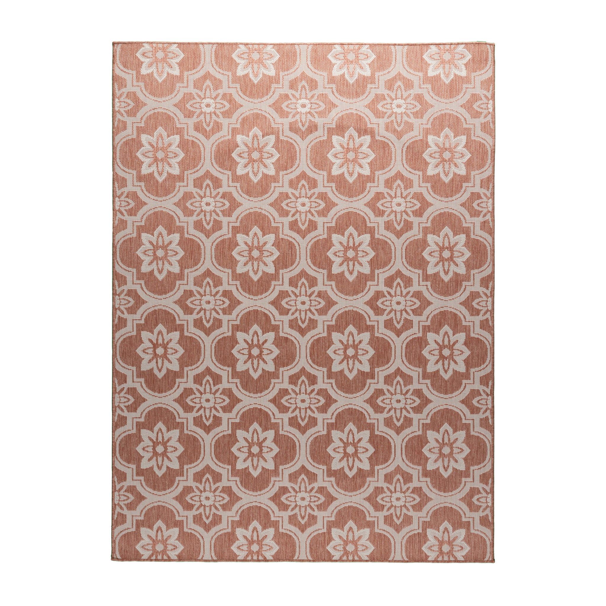 FRAAI | Home & Living Tapis d’extérieur – Rio Flower Rose - 120x170cm - Tapis Exterieur Resistant Pluie - Rectangulaire - Terrasse, Jardin, Balcon