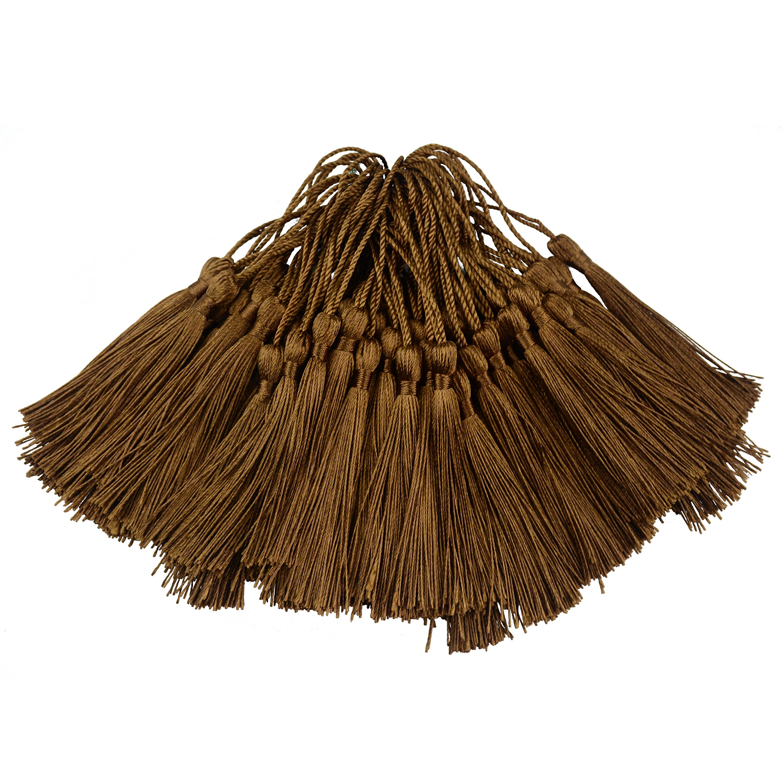 100Pcs 5 Inch Silky Bookmark Tassels for Jewelry, Souvenir(Coffee)