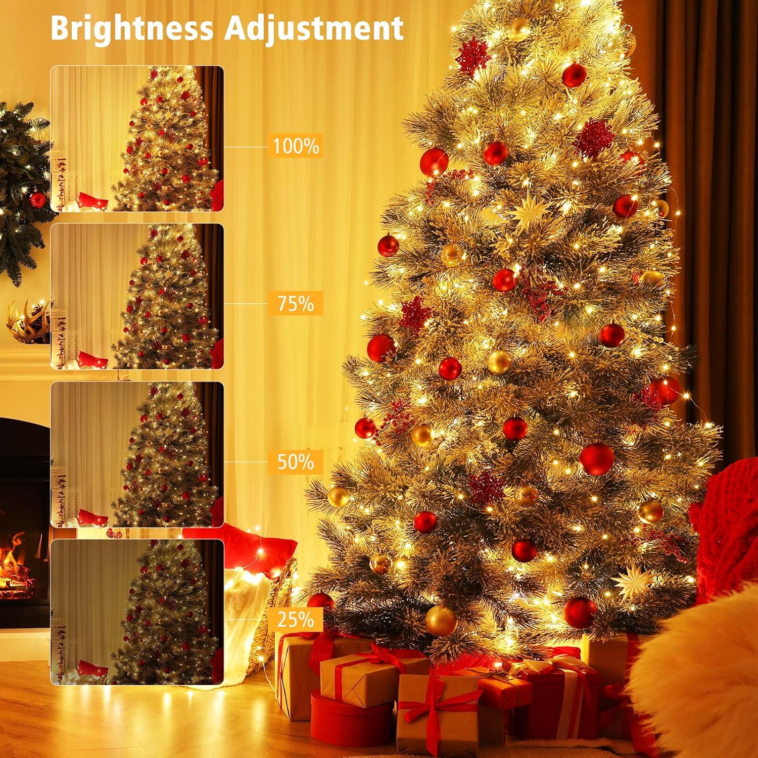 ZAIYW 4 Pack 16.5Ft 50LED Fairy Lights Battery Operated with Remote Control Timer 8 Modes, Waterproof Twinkle String Lights for Bedroom Wedding Xmas Tree Outdoor DIY Decor (Warm White) - Image 5
