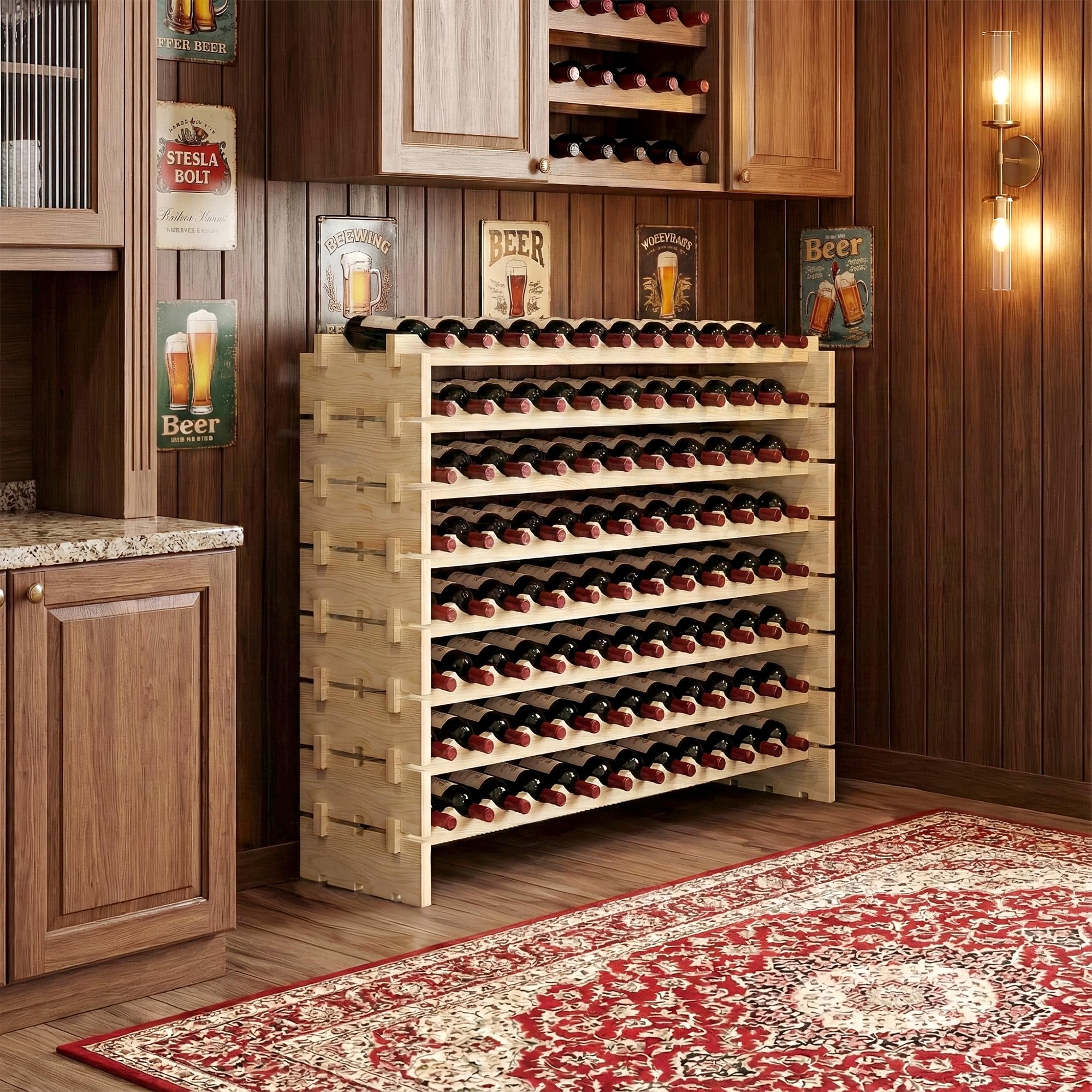 Amazon.com: ZenStyle 96 Bottles Wine Rack, 8-Tier Wooden Stackable
