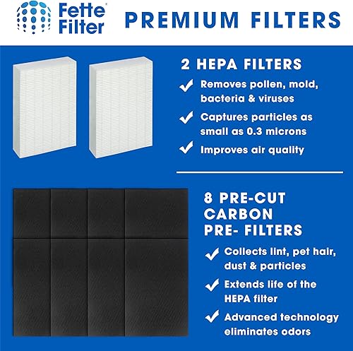 Miniatura 3 de Fette Filter - Filtro de repuesto HPA100 Premium True HEPA H13 R Compatible con el purificador de aire Honeywell HPA 090 094 100 104 105 HA106