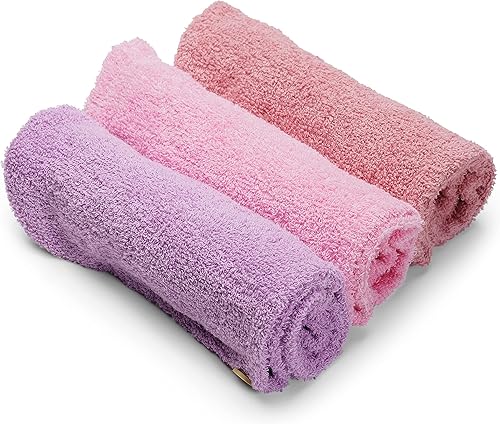 Miniatura 7 de GELVARIS HOME Toalla de pelo 100% algodón para cabello largo, 28 x 10 pulgadas, súper absorbente, toallas de pelo de tela de toalla de secado rápido