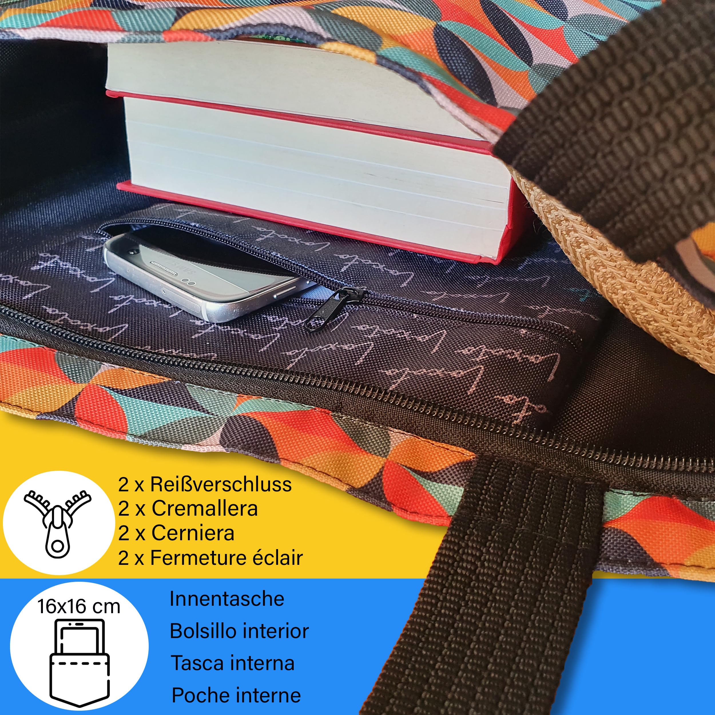Borsa Harry - Tote Bag con Cerniera e Tasca Interna Unofficial - Borsa in Tela Harry - Borsa di Stoffa