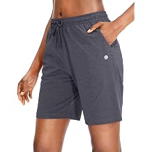 G Gradual Womens 7" / 9" Shorts with Deep Pockets Elastic Waist Bermuda Jersey Long Shorts for Woman Lounge Walking