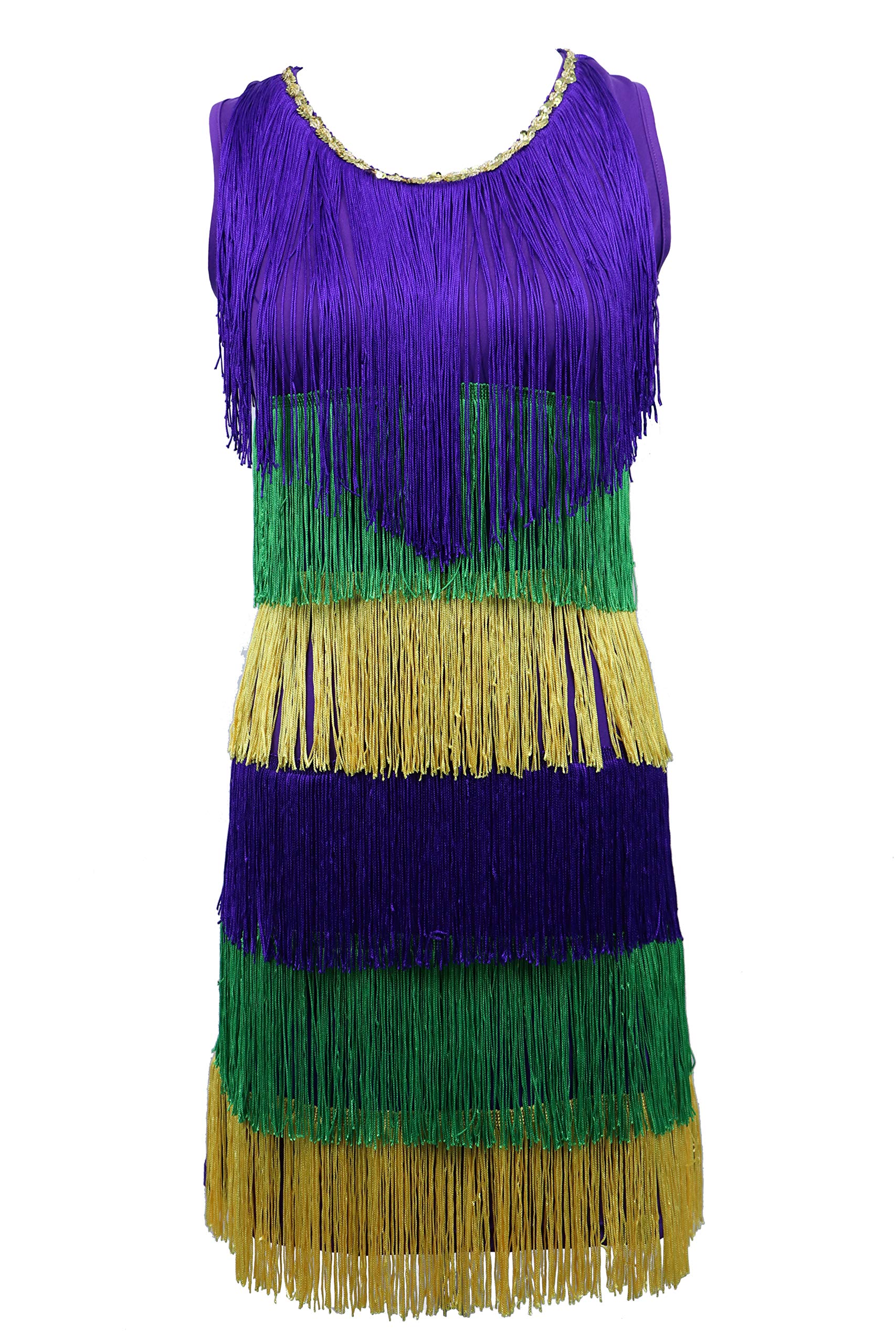 Arsimus Mardi Gras Party Dress with Tassels
