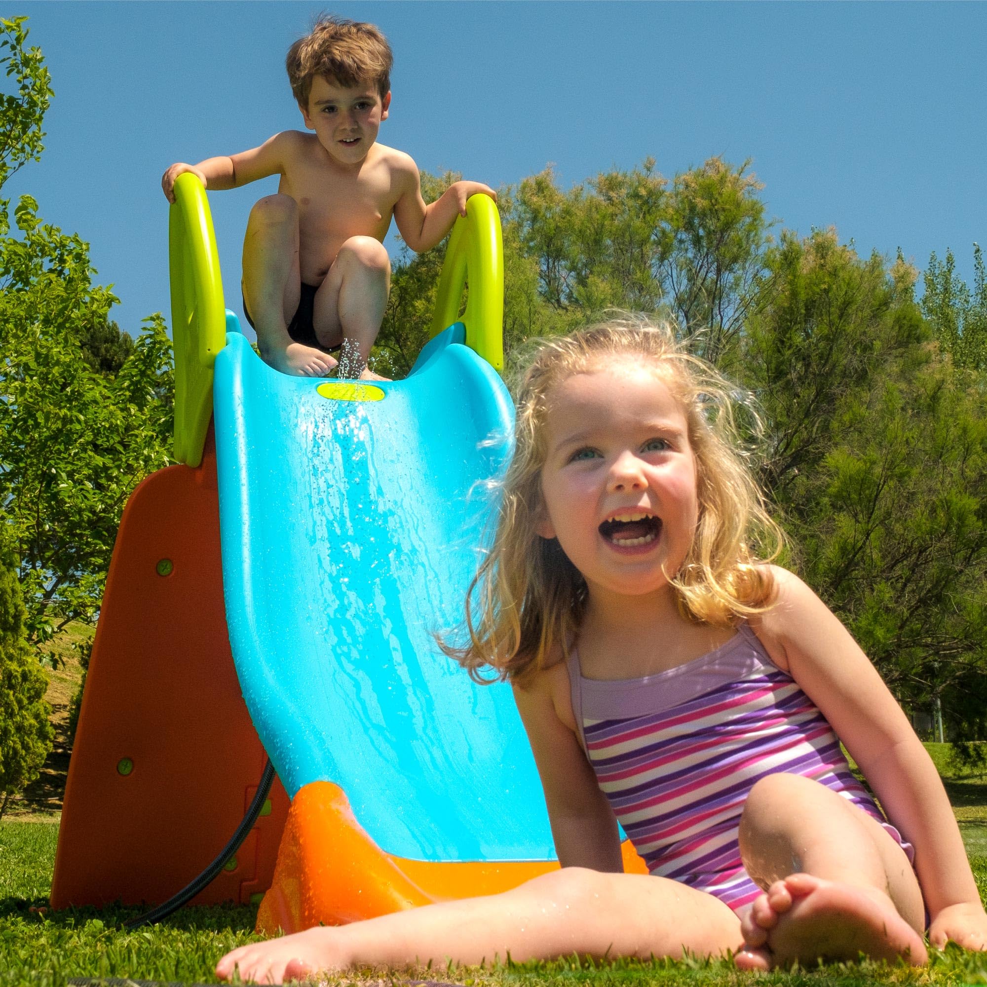 FEBER - Climb & Slide, Scivolo per Bambini con Parete per Arrampicata, Multicolore, Design Resistente e Sicuro per Bambini dai 3 Anni, Famosa (800013534)