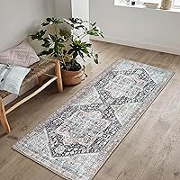 Vista 66 de Bloom Rugs Alfombra de pasillo lavable antideslizante de 7 pies – Beige/Gris Camino tradicional para entrada, pasillo, baño y cocina