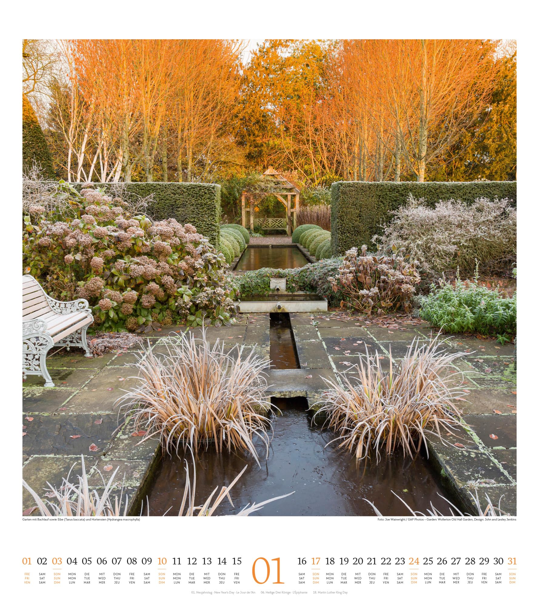 Paradiesische Gärten Kalender 2027 48x54 cm Hochformat Garten-Kalender