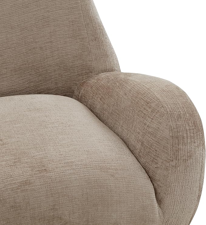 Sillón Acogedor Tela Chenille Marrón Claro Moderno miniatura 6