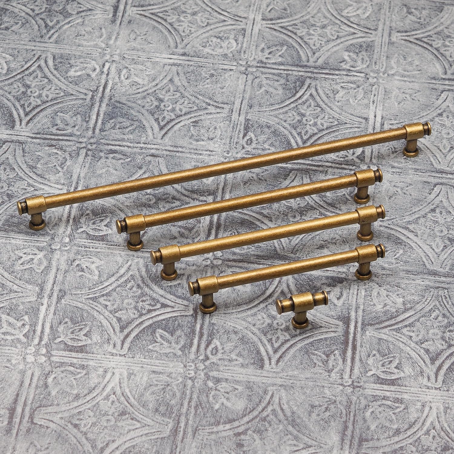 Handle & Home Antique Brass Industrial Pipe Pulls - 192Mm Handle