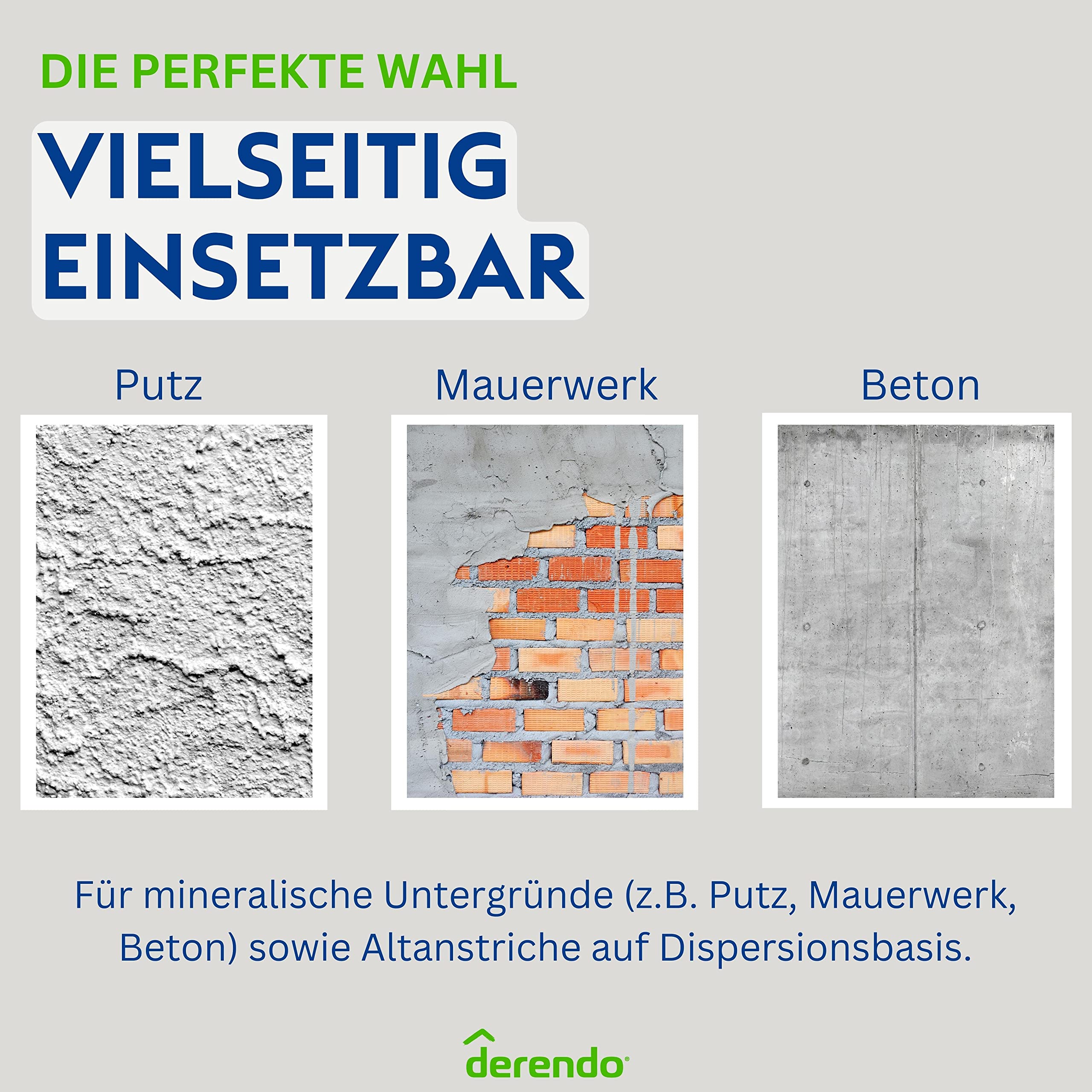 derendo Fassadenfarbe beige 5l silikonharzverstärkt matt Wetterschutz hohe Deckkraft Altweiss