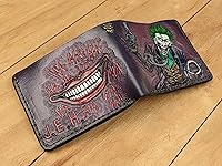 Vista 4 de Men's 3D Genuine Leather Wallet, Hand-Carved, Hand-Painted, Leather Carving, Custom wallet, Personalized wallet, Joker, Laugh HA HA HA, Smile, Face
