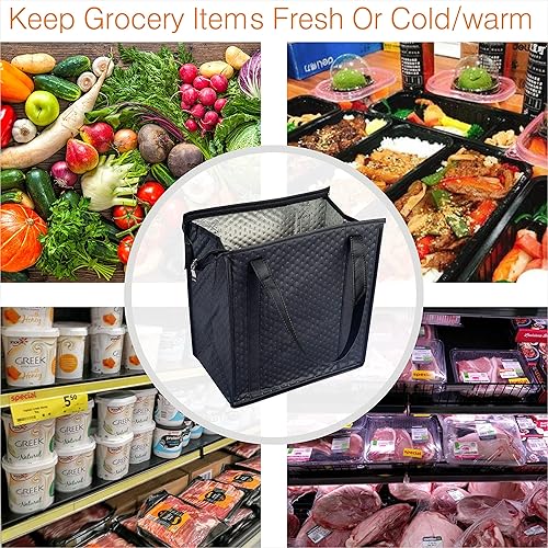 Miniatura 3 de Bolsa de compras aislada de 2 piezas, bolsa de comestibles aislada, bolsa de refrigerador de comestibles