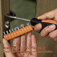 Vista 5 de CARTMAN Juego de herramientas de 39 piezas Kit de mano para el hogar general con caja de herramientas de plástico estuche de almacenamiento naranja