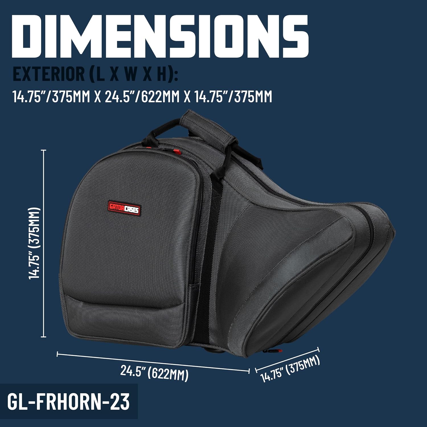 Gator Cases Adagio Series EPS Polyfoam Lightweight Case for Single/Double French Horn; (GL-FRHORN-23)