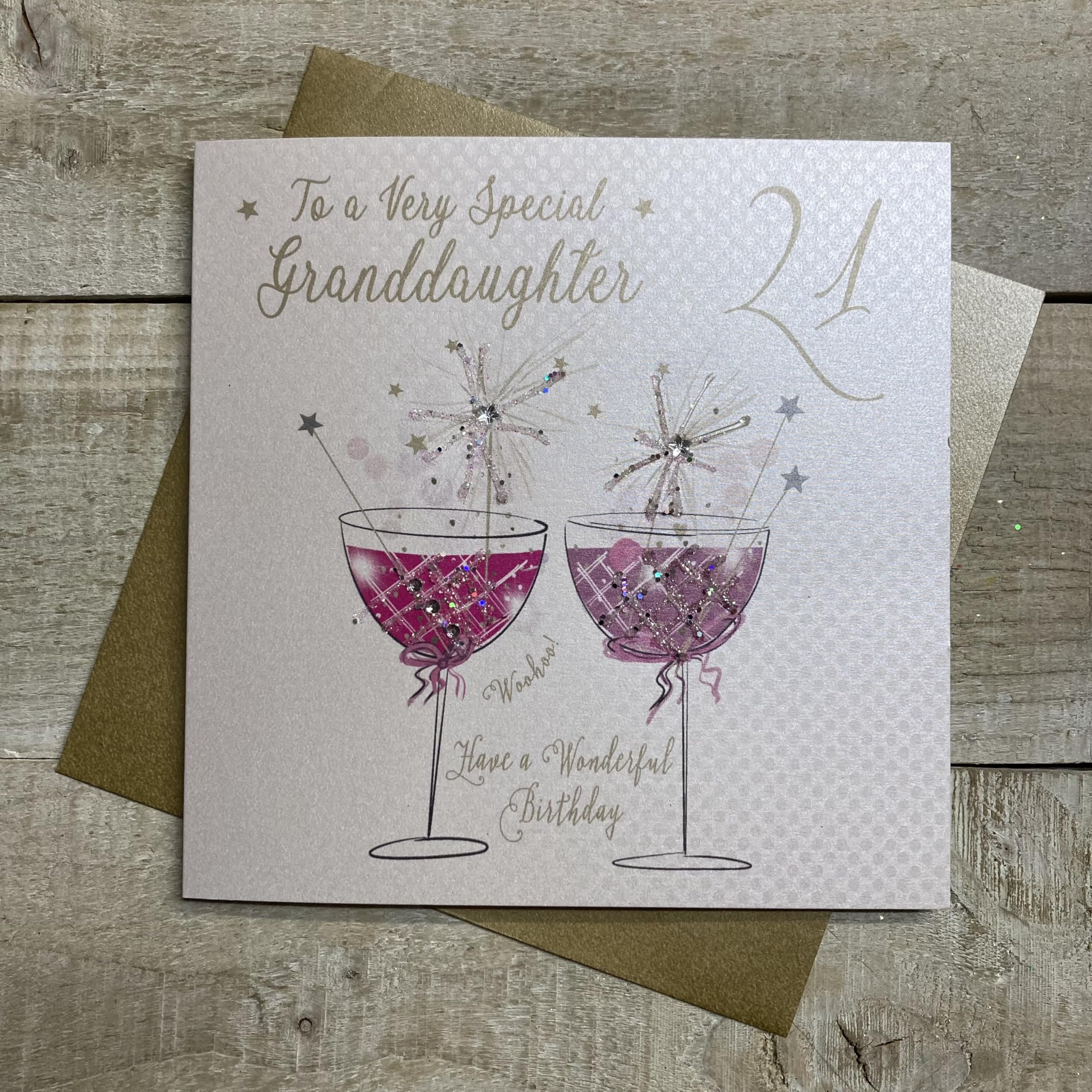 WHITE COTTON CARDS G21GD to A Very Special Granddaughter Have A Wonderful 21St Birthday Handmade 21St Birthday Card
