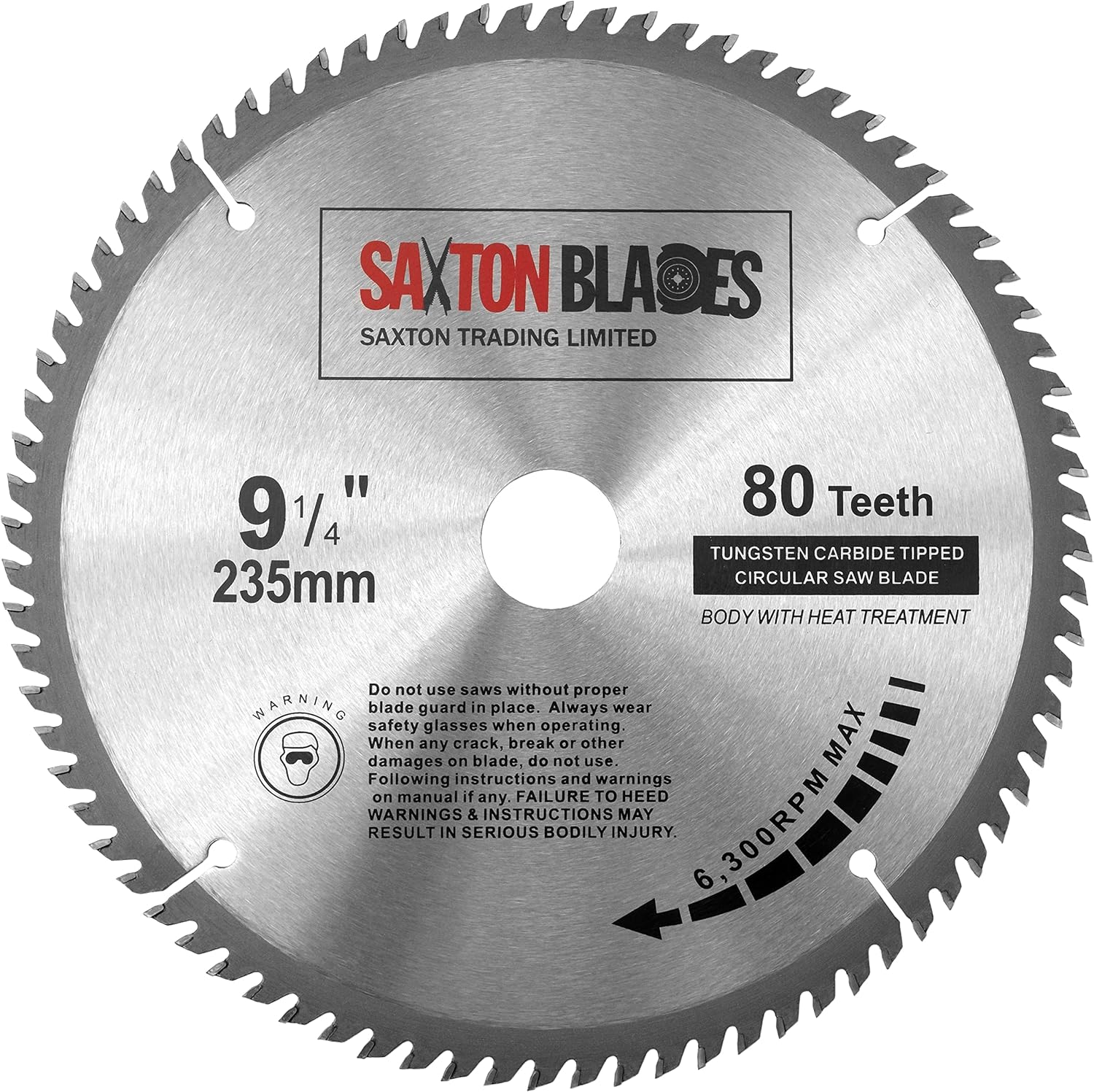 TCT23580T Saxton TCT Circular Wood Saw Blade 235mm x 30mm Bore x 80T