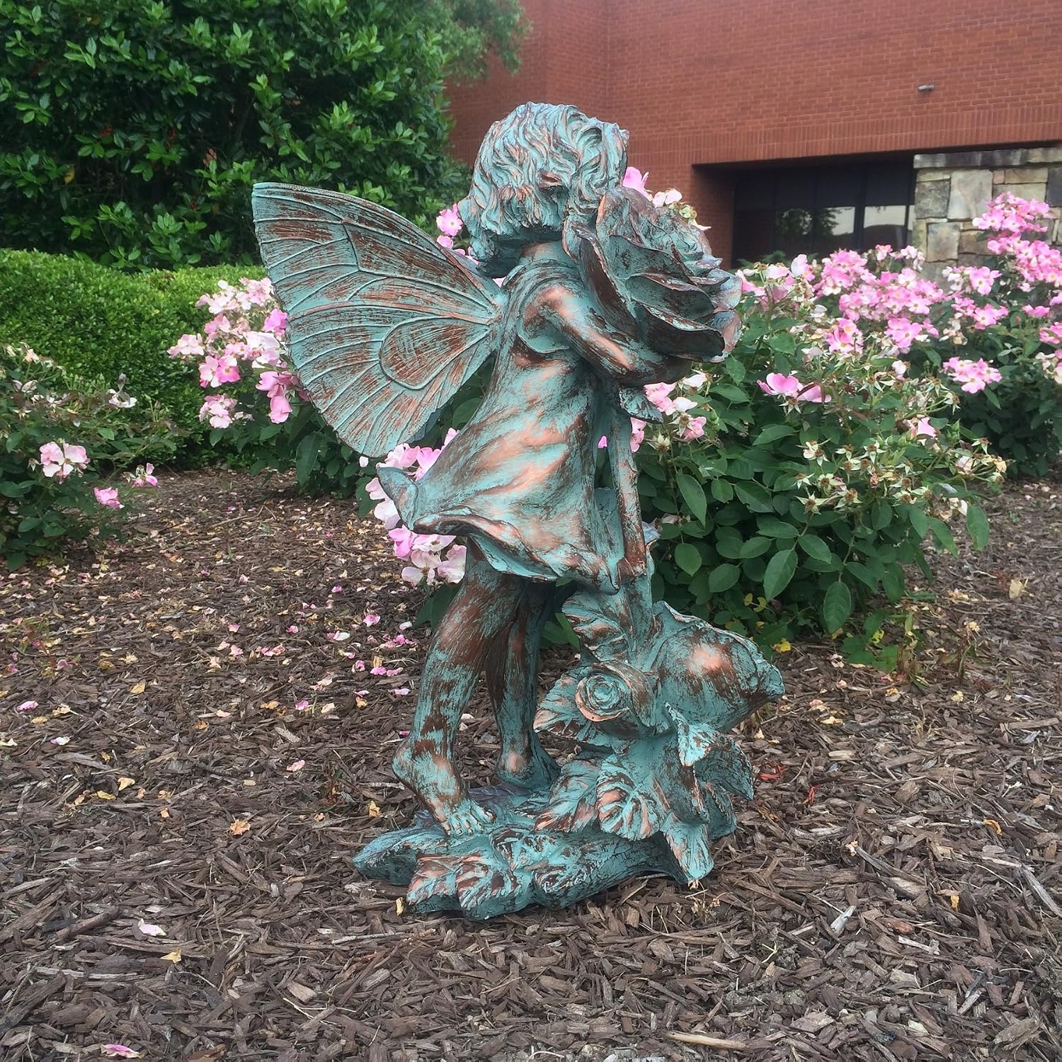 HomeStyles Lillian Fairy 96003 Large Statue Bronze Patina, 21" H