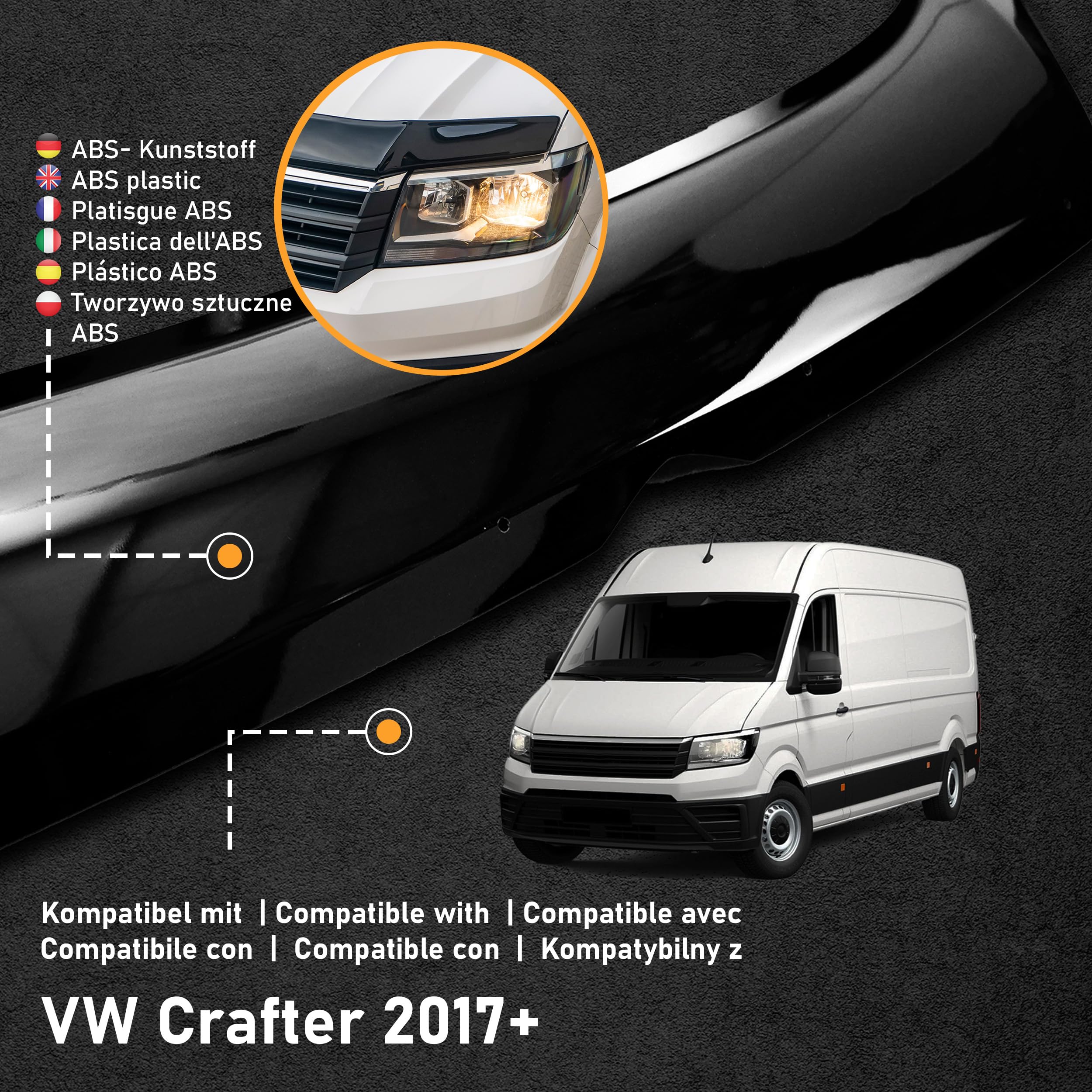 Chromemaster Hauptsitz CHROMEMASTER | Auto Zubehör; Steinschlagschutz; Motorhaubenabdeckung Kompatibel Mit Toyota Hilux Ab Bj. 2015 | Schwarzer ABS-Kunststoff | Motorhaubenschutz Deflektor Schützt Die Motorhaube Vor Steinen Steinschlagschutz Schwarz