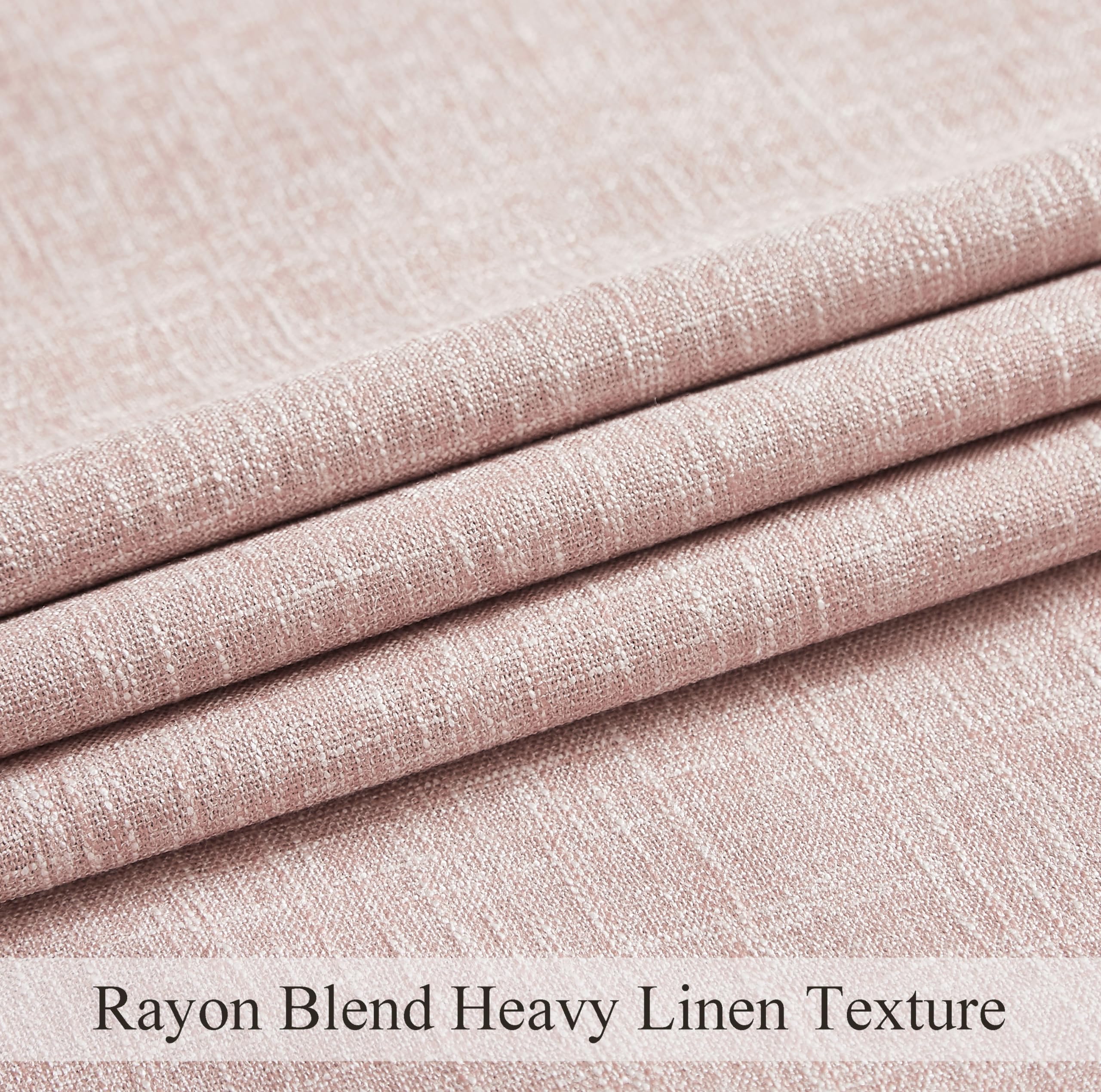 Central Park Pink Full Blackout Curtain with Liner Heavy Linen Texture Thermal Insulated Energy Efficient Window Treatment Drapes 84 Inches Long with Grommet for Bedroom, Rose Pink, 50"x84", 2 Panels