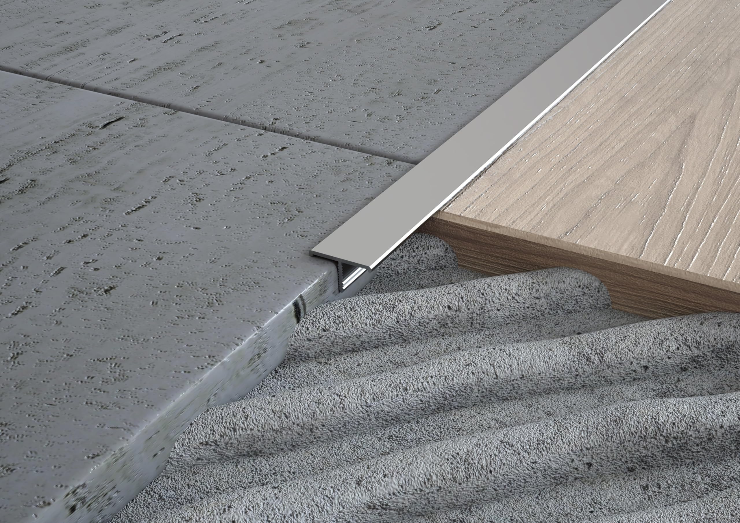 Profilo Alluminio Coprigiunto A T Per Pavimenti Di Pari Livello Profili Alluminio Buona Resistenza Sollecitazioni Profili In Alluminio Facile Installazione (OPACO, 20 MM)