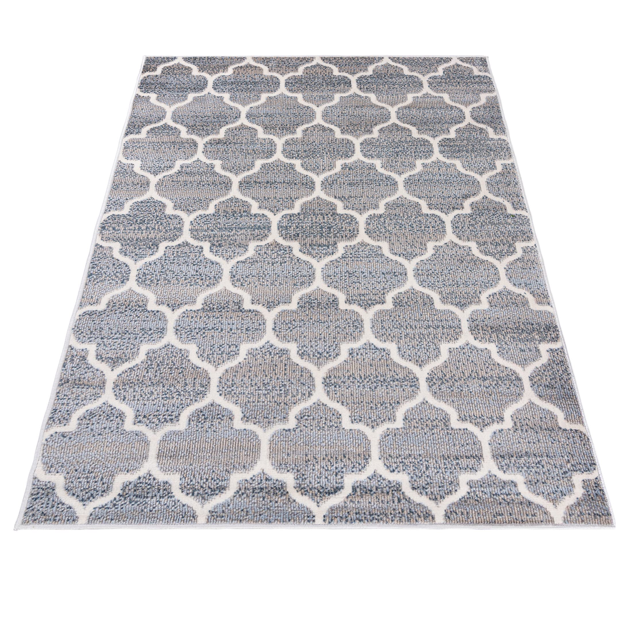 Mazovia Tappeto Soggiorno 80x150cm Antracite Grigio Geometrico Boho Morbido