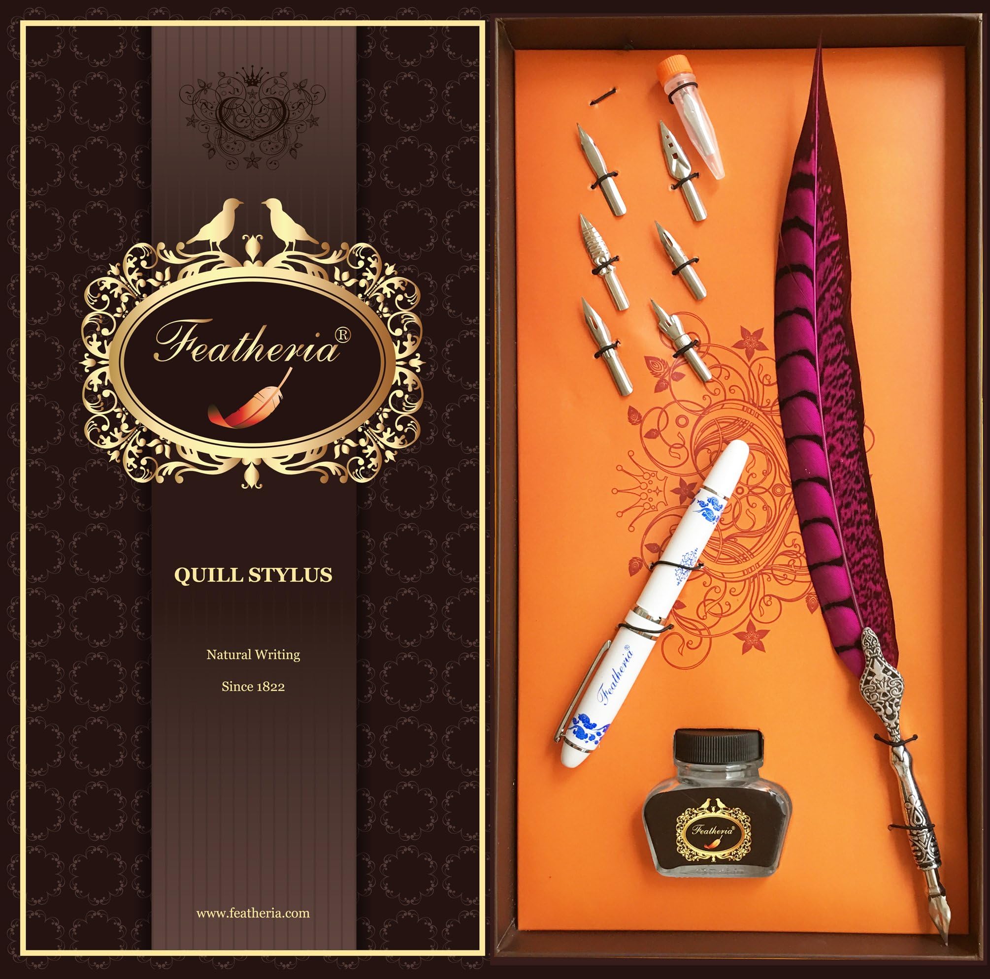 Fine Point Stylus & Quill Pen - for iPad, iPhone, Samsung Galaxy, Kindle Fire and Most Touch Screens. Great Gift! (Fuchsia Pheasant)