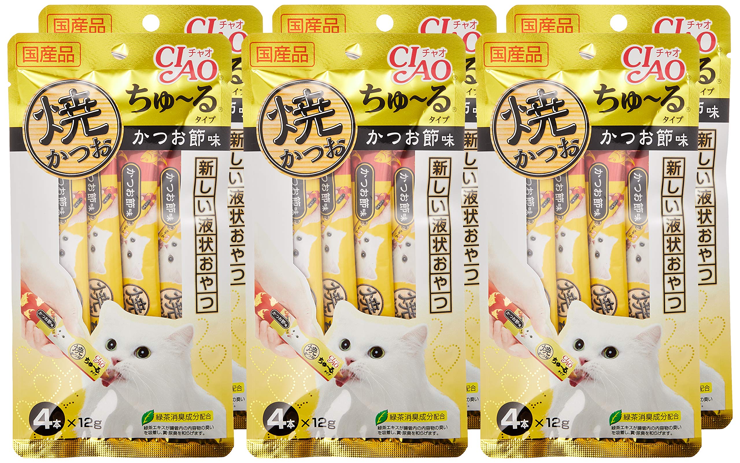 Amazon | チャオ (CIAO) 焼かつおちゅ~る かつお節味 4本 6個セット