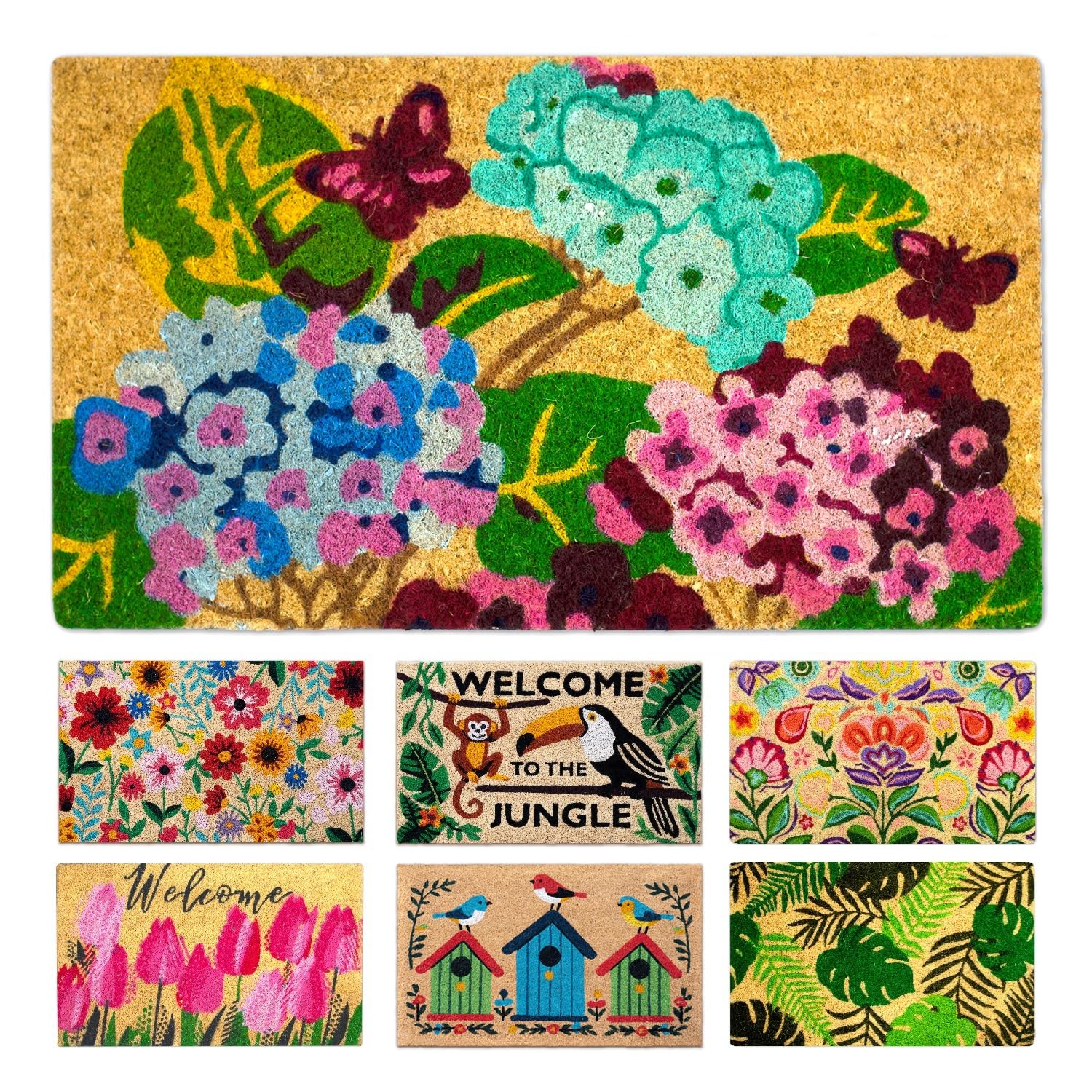 Photo 1 of LUA VIKA Coir Door mats Outdoor, Door mat Outside Entrance, Welcome mat Indoor, Doormat Outdoor, Funny Door mats Outside, Coir Doormat 16"x27.5" (Garden)