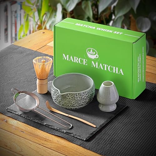 Miniatura 2 de Juego de Batidor de Té Matcha - Juego de Té Matcha Incluye Batidor de Té Matcha y Tazón, Tamiz, Soporte y Cuchara - El Perfecto Batidor de Bambú