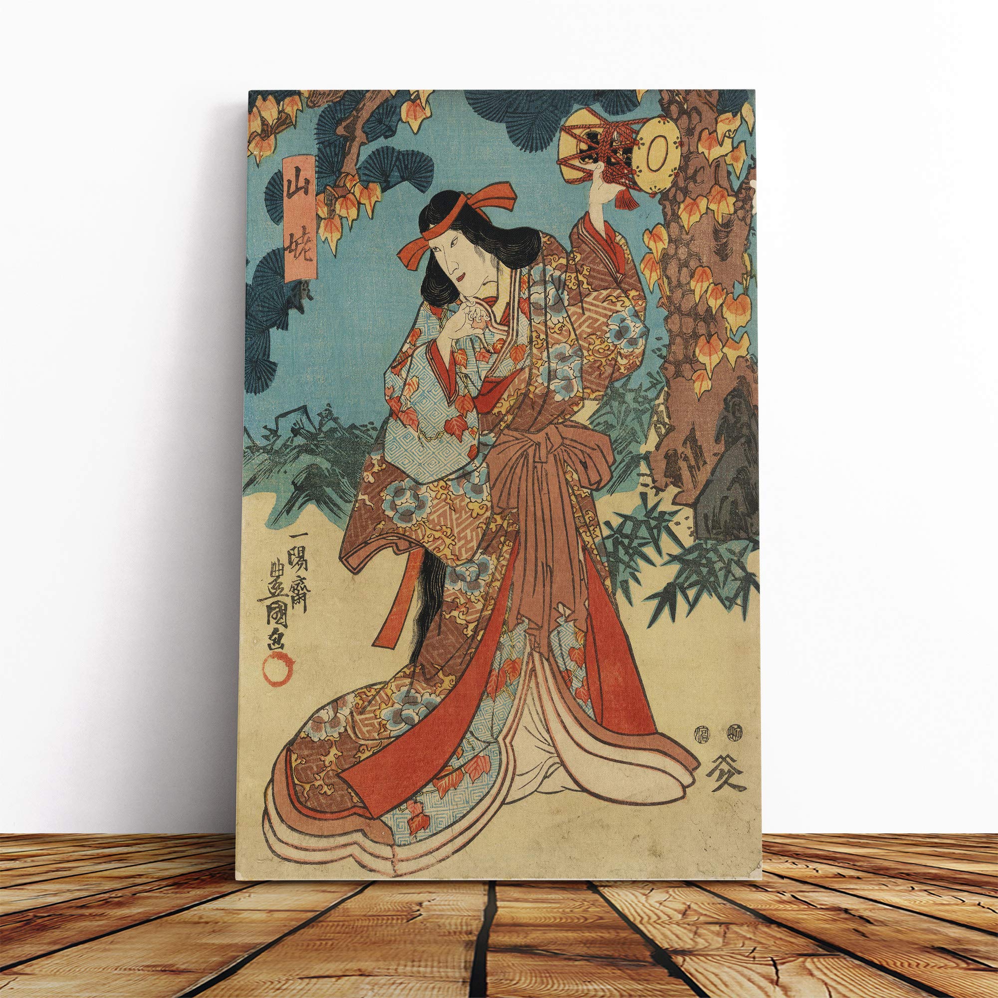 Wall Utagawa Toyokuni Vintage Japanese Oriental Art (17) Canvas Print | Gallery Wrapped 30mm Frame Wall Art | 30x20 inches | Ready to Hang | Asian Picture | Living Room Bedroom Lounge Office