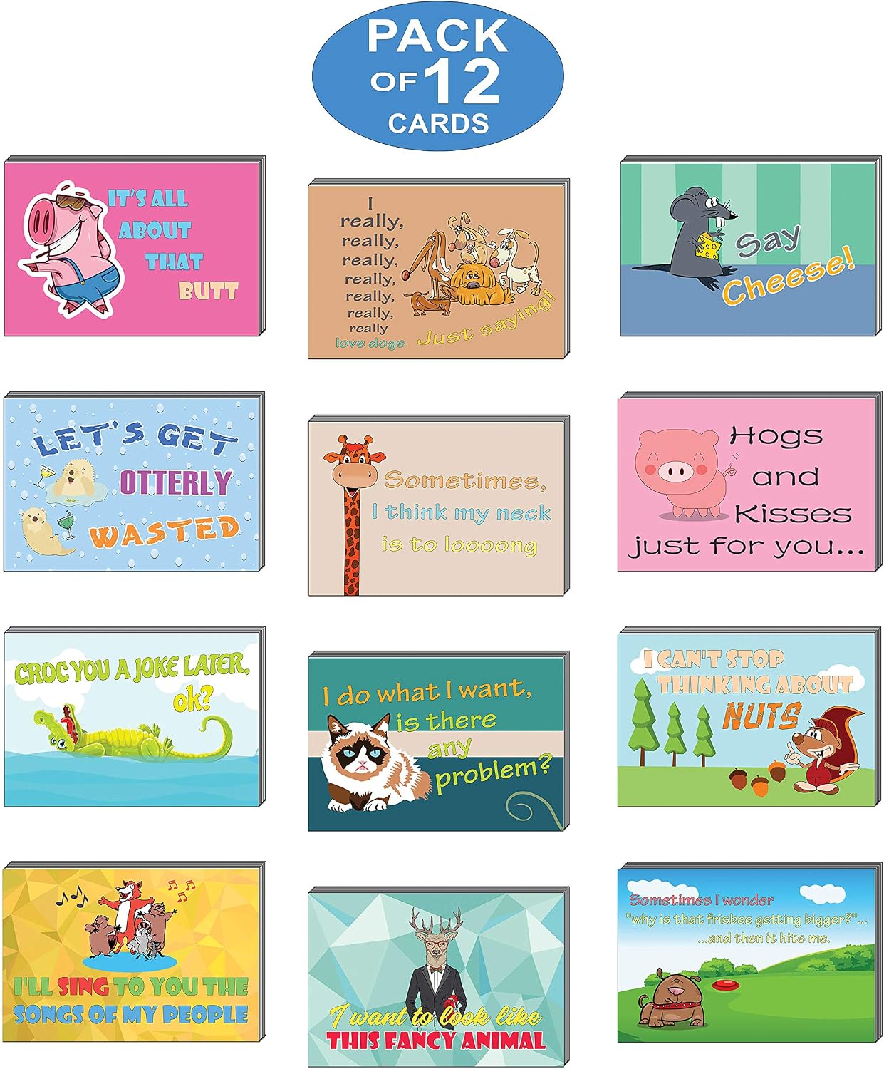 Creanoso Comedic Animals Funny Postcards (12-Pack) - Image 3