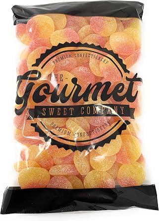 Fizzy Peaches 1kg Share Bag by The Gourmet Sweet Company