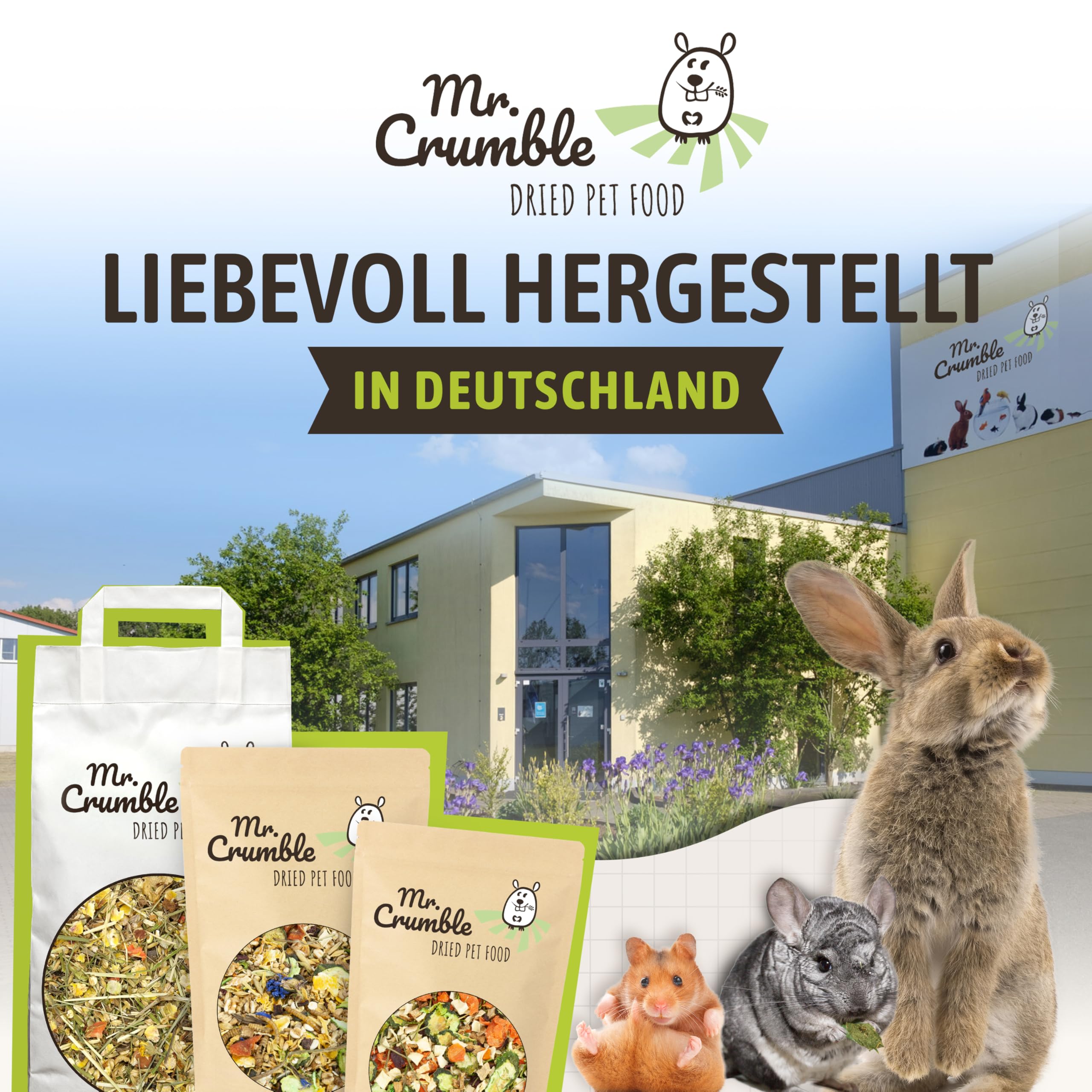 Mr. Crumble Gemüsegarten – Getrocknetes Gemüse mit Kräutern für Kaninchen, Meerschweinchen & Nager – 100 % natürliches Ergänzungsfutter – Ohne Zusätze – Gemüse-Mix 5 kg