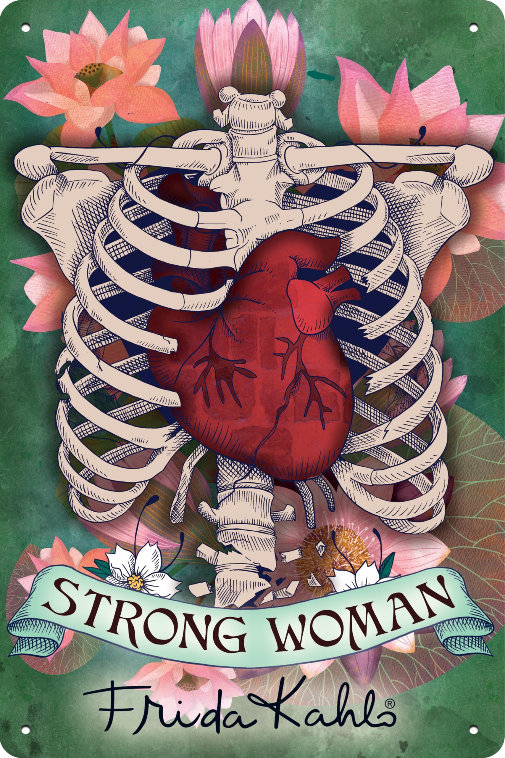 Luckylinde Strong Woman 30 X 20 Cm Art Tin Sign Suitable For Frida Kahlo Fans And Lovers - Portrait, Mexico, Art, Painter (Strong Woman)