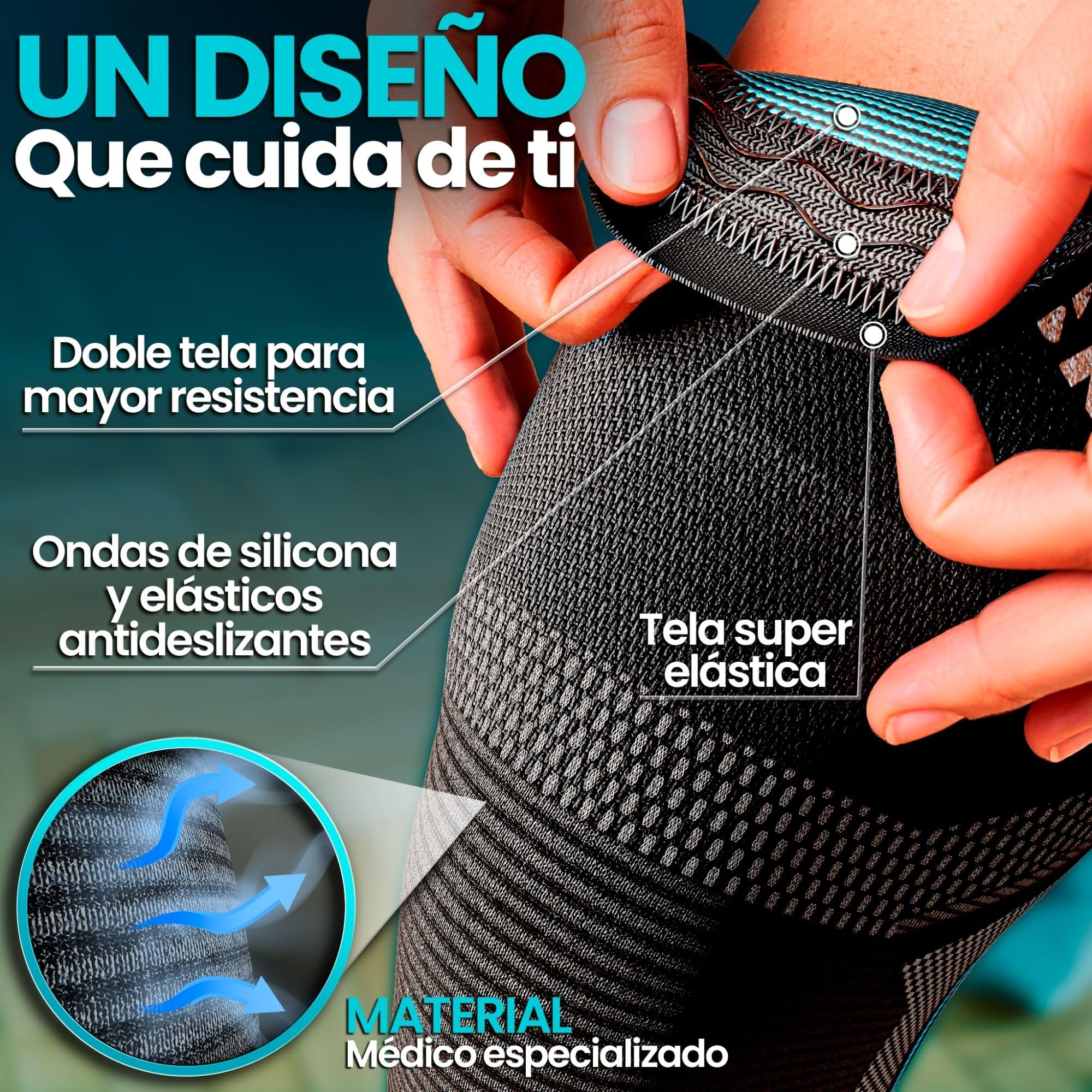 NativoDex Rodillera Menisco y Ligamento de Compresión Antideslizante – Rodillera Ortopédica Deportiva Estabilizadora para Hombre y Mujer – Soporte para Running, Gimnasio, Artrosis, Tendinitis y Rótula